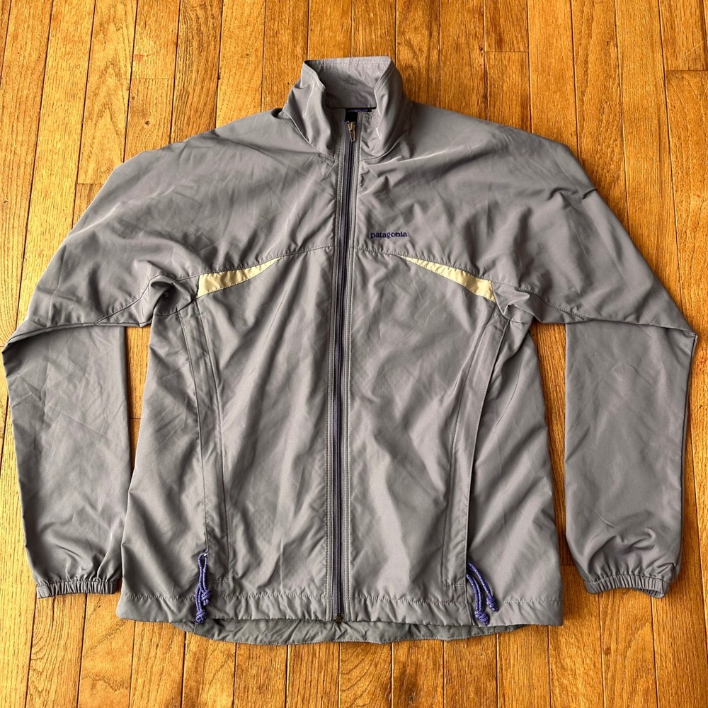 Vintage Patagonia Integral Windbreaker Jacket Women Small Full Zip Grey Y2K